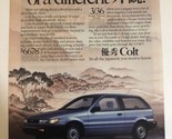 1989 Dodge Colt Vintage Print Ad Advertisement pa11 - $6.92