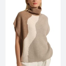 NEW With Tags Snuggle Sac Tan Beige White Wave Sweater - Women&#39;s One Size - £31.65 GBP