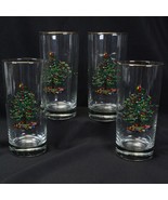 Spode Christmas Tree Glasses Tumblers 6 1/4&quot; Lot of 4 Xmas - $26.87 CAD