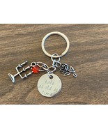 Handmade Beauty &amp; the Beast Charms Keychain Key Ring Fan made - $13.83 CAD