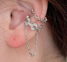 Crystal twisted bar silver ear cuffs - $9.25