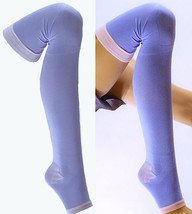 Yoga Compression Leggings, Pair Thigh-high, Open Toe, Sleeping, Yoga, Gy... - $9.95