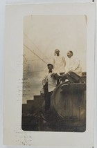 Marshfield Wisconsin RPPC Band Members Posing on Water Wagon 1919 Postca... - $29.95