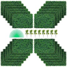 VEVOR Artificial Boxwood Panel UV 24pcs Boxwood Hedge Wall Panels Artificial Gra - $167.85