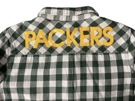 NFL Junior Collection Green Bay Packers Long Sleeve  Plaid Shirt Men Size Large - £14.85 GBP
