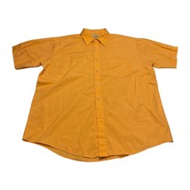 Haband Shirt Men&#39;s 16 Orange Polyester Pockets Short Sleeve Casual Butto... - £16.73 GBP
