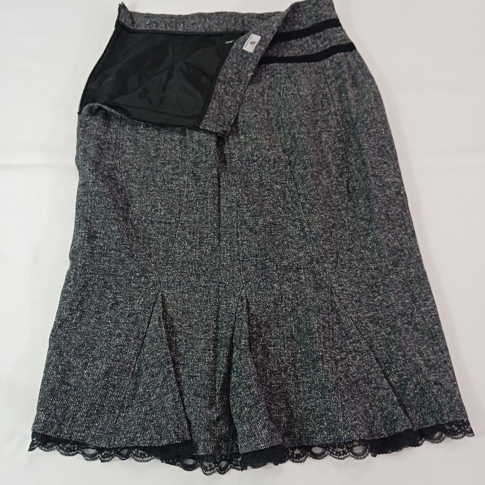 Worthington Women's Black & Gray Side Zipper Pleated Bottom Skirt Size 10 Item image 13