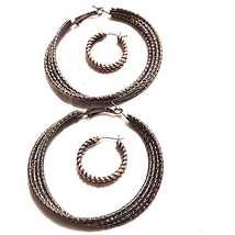 Two pairs of beautiful silver hooped earrings one large pair and one small pair - £21.36 GBP