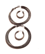 Two pairs of beautiful silver hooped earrings one large pair and one sma... - £20.97 GBP