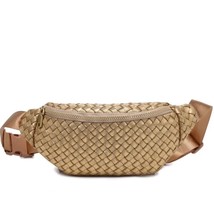 Aim High Woven Neoprene Belt Bag Fanny Pack Sling Bag Metallic Gold - $54.45