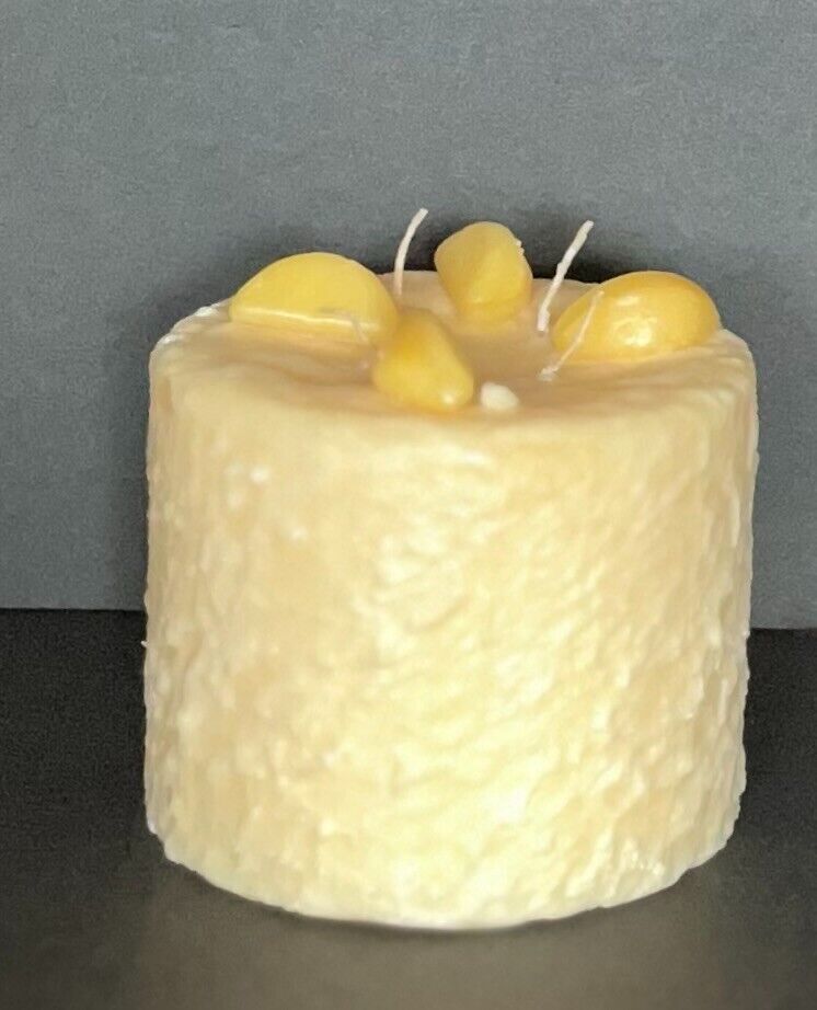 Hanna's 6"x 4.5" Lemon Chiffon Vanilla Buttercream Party Cake Huge Pillar Candle - £22.81 GBP