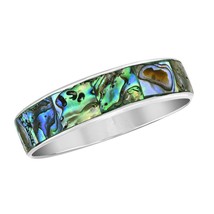 Green Ocean Shadows Abalone Shell Inlaid Stainless-Steel Bracelet - £15.18 GBP