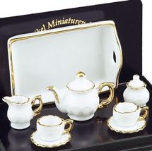 Tea Set/2 Baronesse White/Gold 1.348/6 Reutter Porcelain Dollhouse Minia... - $38.39