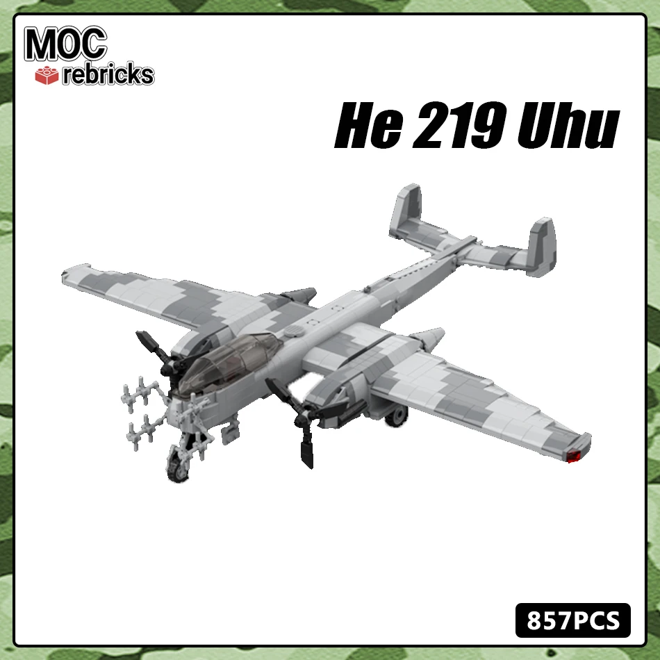 WW2 Military Series Germany Air Force Heinkel HE 219 Uhu Night Fighter MOC - £142.30 GBP