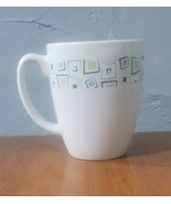 Corelle Stoneware Chocolate Mint  Coffee Cup Mug Different Color Squares... - £3.16 GBP