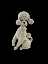 Vintage White Poodle Hazel Eyes Ceramic Figurine Statue Atlantic Mold 19... - $368.69 MXN
