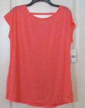 CK Calvin Klein Strappy Back Short Sleeve Tee Peach Women&#39;s Sz S-XL NWT ... - $334.30 MXN
