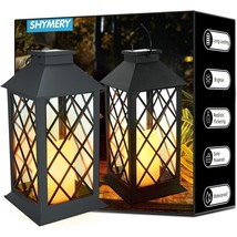 Solar Lanterns Outdoor Waterproof, 14 Inch Outdoor Lanterns With Led Flickering  - £55.52 GBP