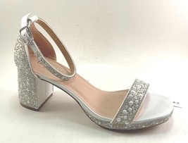 De Blossom Nelly-7 White Bridal Embellished Mid Block Heel Platform Dress Sandal - £63.49 GBP