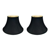 Royal Designs, Inc. Shallow Bell Lamp Shade, BS-713-16BLKGL-2, Black with Gold,  - $136.57