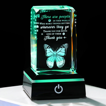 Thank You Gifts for Women 3D Crystal Keepsake with Led Colorful Base Inspiration - £34.97 GBP