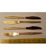 4 knives Vtg Carlyle Silver Golden Bouquet Gold Electroplate Used - £4.71 GBP