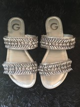 GUESS G By Guess Luxeen Womens Flat Sandals Silver Size SZ 6 NEW - £39.72 GBP