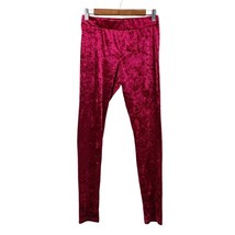 H&amp;M Divided Womens S Crushed Velvet Leggings Red Stretchy Holiday Christ... - £13.86 GBP