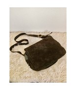 Banana Republic Large Green Suede Messenger Bag Satchel Zip Close Flap Z... - $71.25