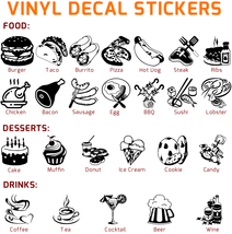 Food Vinyl Decal Stickers Car Window Laptop Wall Desserts Drinks Restoration Art - £4.60 GBP+