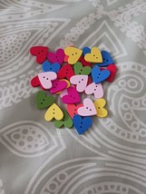Wood heart buttons, 30 pieces  - $3.00
