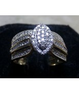10k Gold 101 Diamond Engagement Ring Sz 6.75 Women Matching Bridal Band ... - $599.99