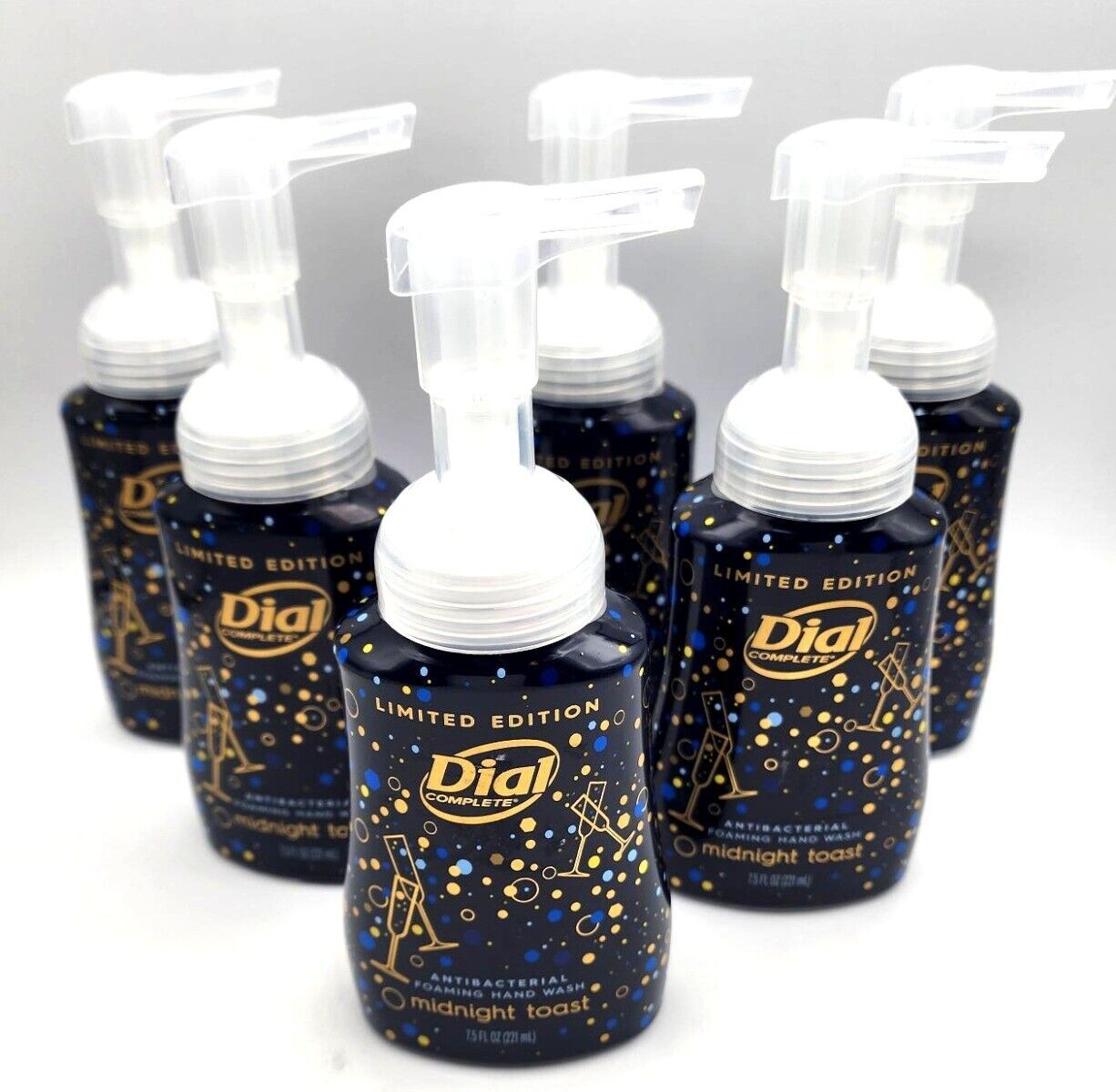 6 Dial Complete MIDNIGHT TOAST Limited Edition Foaming Hand Wash Pump Soap Lot - $29.97