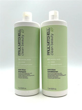 Paul Mitchell Clean Beauty Anti-Frizz Shampoo &amp; Conditioner Vegan 33.8 oz - £80.06 GBP