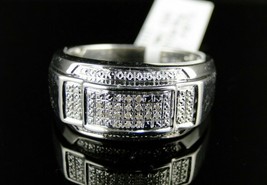 Men&#39;s 2Ct Round Cut Diamond 14K White Gold Finish Pave Pinky Vintage Ring - £89.97 GBP