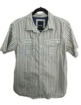 PRANA Mens Shirt Blue Short Sleeve Button Front Outdoor Hiking Sz Medium - $12.47