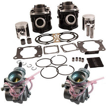 Carburetors Cylinder Barrel Piston Rings Gaskets Kit For Yamaha Banshee YFZ350 - £129.61 GBP