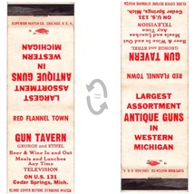 Vintage Matchbook Cover Gun Tavern Cedar Springs MI 1950s George &amp; Ethel US 131 - £10.04 GBP