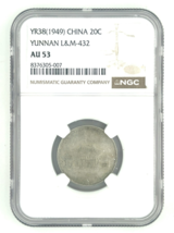 1949 China 20C Silver Yunnan L&amp;M 432 Graded by NGC as AU53 - €727,43 EUR