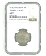 1949 China 20C Silver Yunnan L&M 432 Graded by NGC as AU53 - €801,15 EUR 1949 China 20C Silver Yunnan L&M 432 Graded by NGC as AU53 - €801,15 EUR