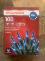 Sylvania 100 Mini lights Blue, green wire Indoor/Outdoor Christmas Lights - £35.29 GBP