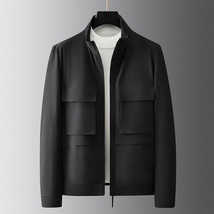 New Stand Collar Multi-pocket Fashion-black Cargo Jacket Coat - £47.82 GBP+