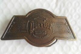 Vintage PERRIER Belt Buckle 1977 Brass 4" x 2.1/8" - $27.23