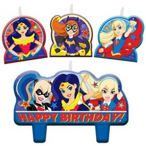 DC Super Hero Girls Candles Cake Topper Birthday Party Supplies 4 Piece ... - $4.95