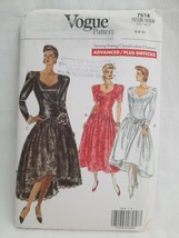 Fancy 1989 Vintage Vogue 7614 Pattern Sweetheart Neck Drop Waist Dress Sz 6-8-10 - £6.96 GBP