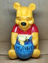 Disney Winnie The Pooh Ceramic Piggy Bank, Hunny Pot &amp; Bee -9 1/2" Tall - $18.97