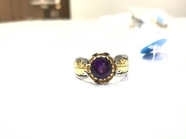 Victorian ring in amethyst stone and diamonds - £253.34 GBP