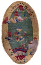 Handmade antique Art Deco Chinese rug 3.1&#39; x 4.10&#39; (94cm x 151cm) 1920s - £922.38 GBP