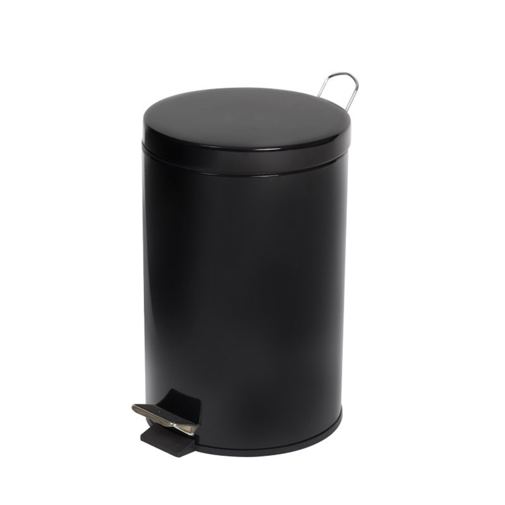 Compass Steel Round Pedal Bin 12L (Black) - $66.83