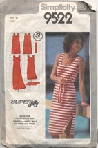 Vintage 1980 Easy Jiffy Sundress Simplicity 9522 Sewing Pattern Size 10 Knit - £7.06 GBP